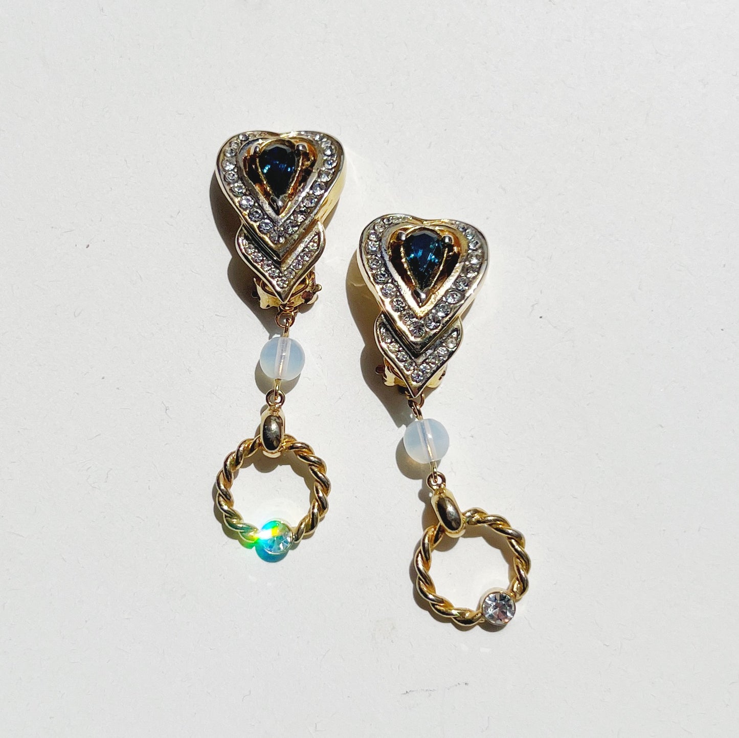 Blue heart earrings