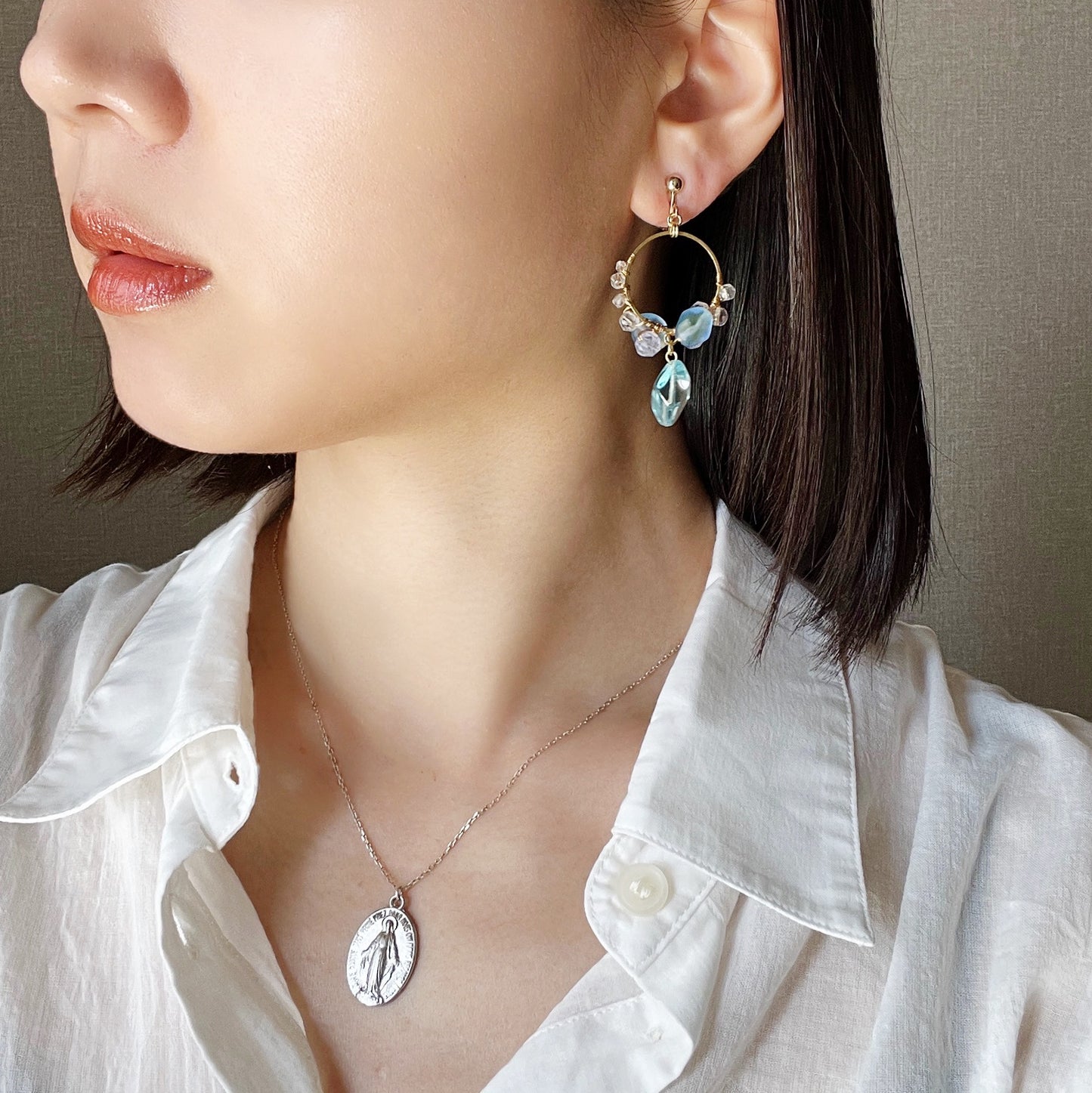 Ocean bubbles earrings -light blue-