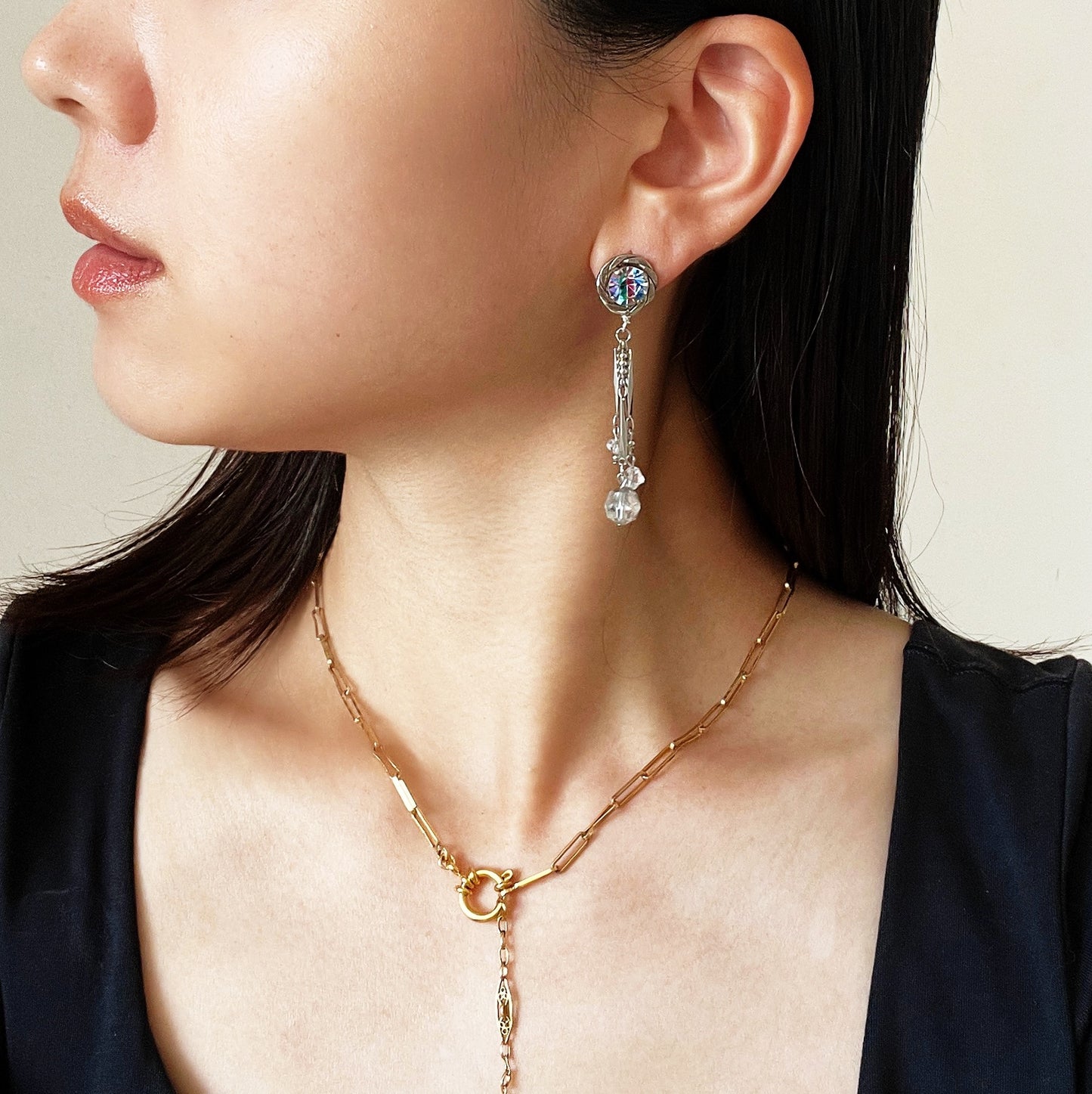 Iris glass earrings