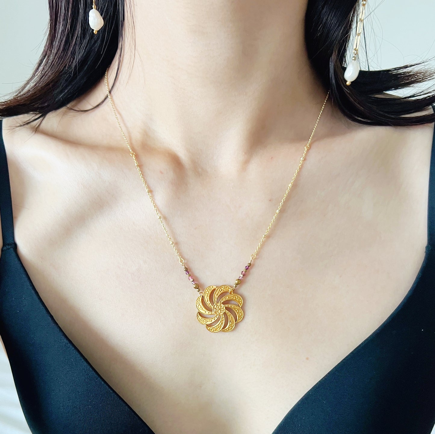 Collier bouton vintage