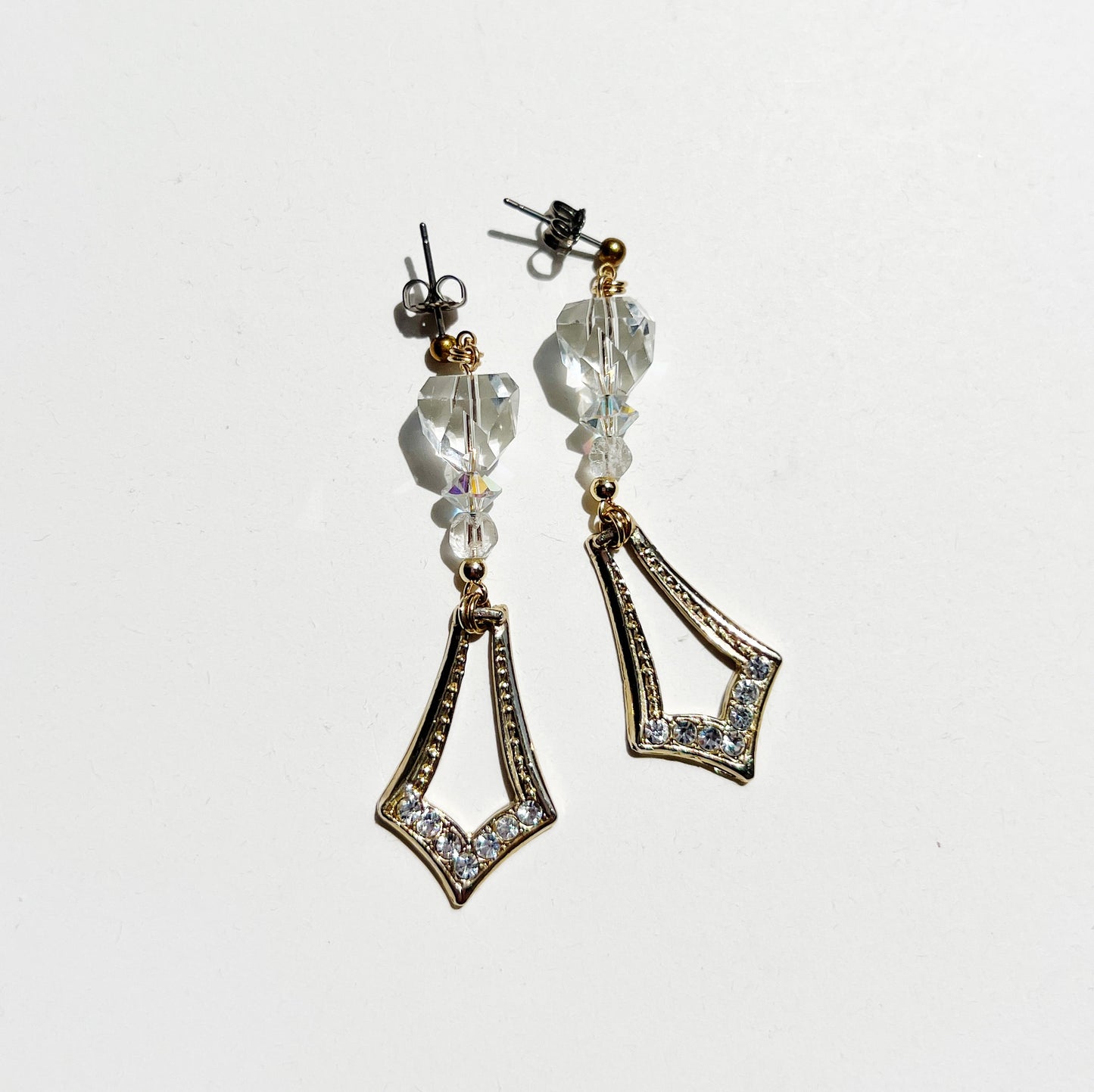 Crystal glass earrings
