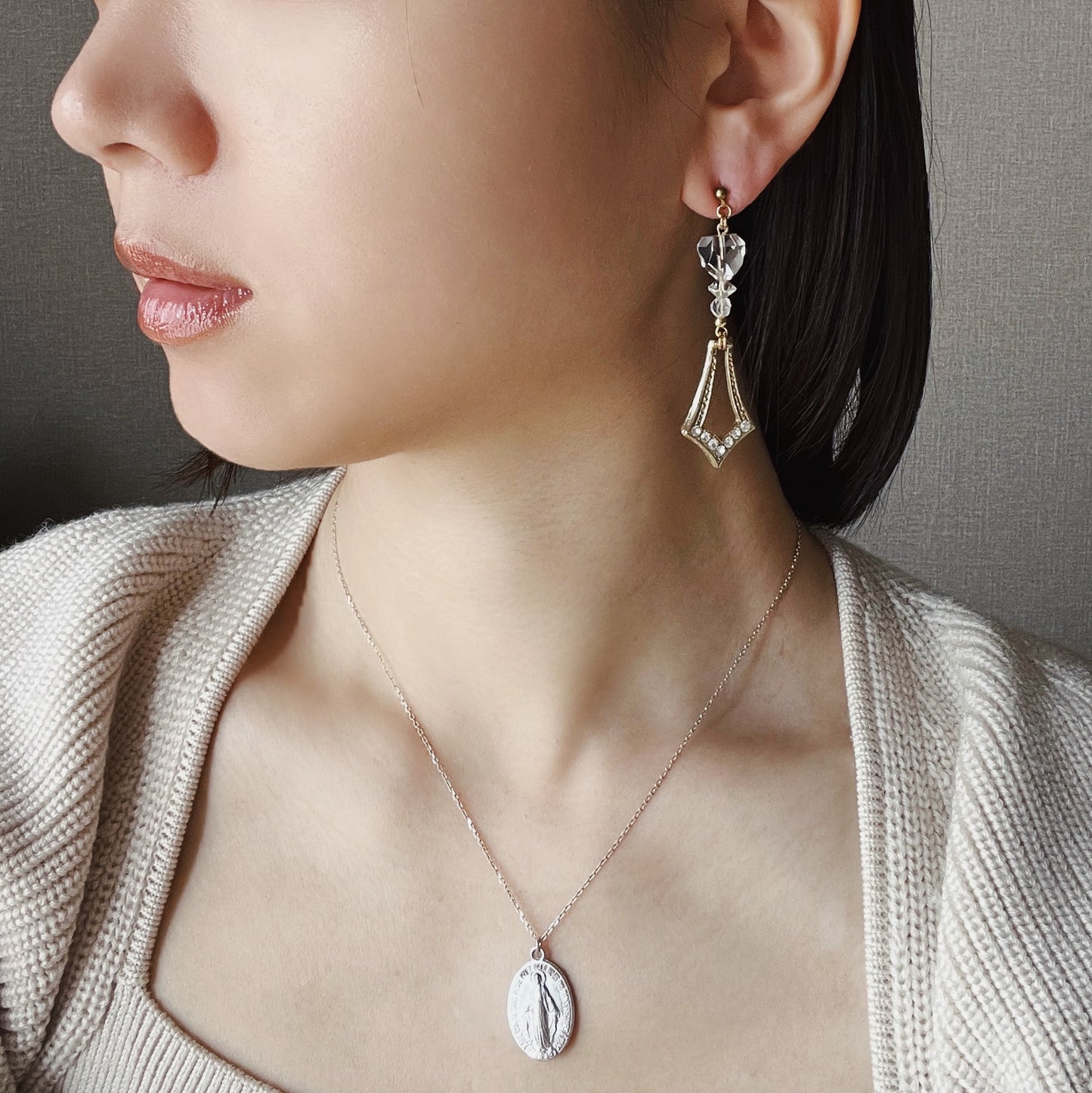 Crystal glass earrings