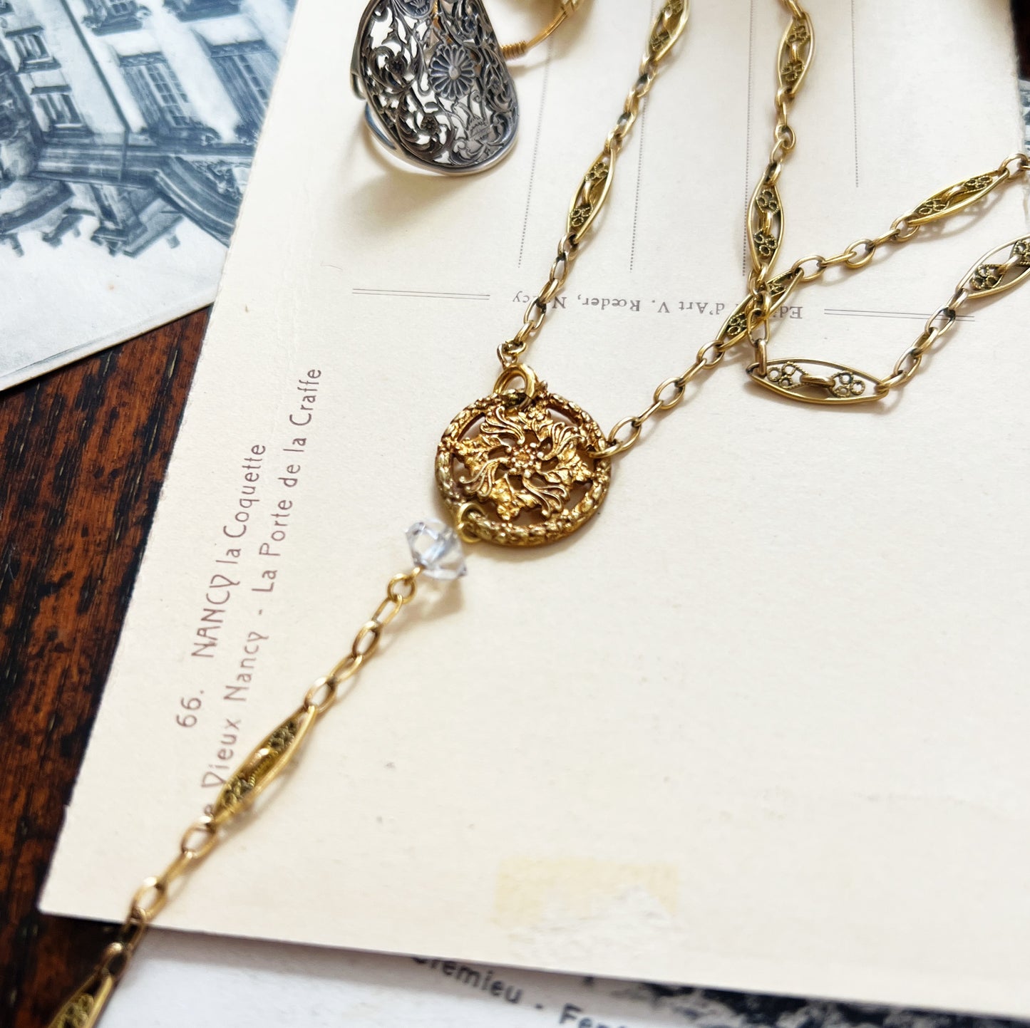 Filigree choker necklace -flower-