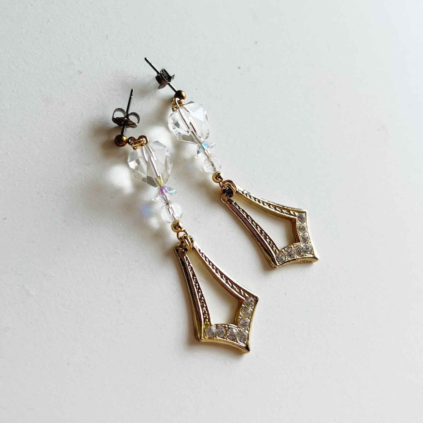 Crystal glass earrings