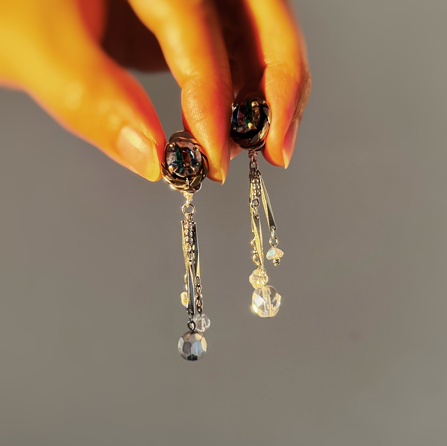 Iris glass earrings