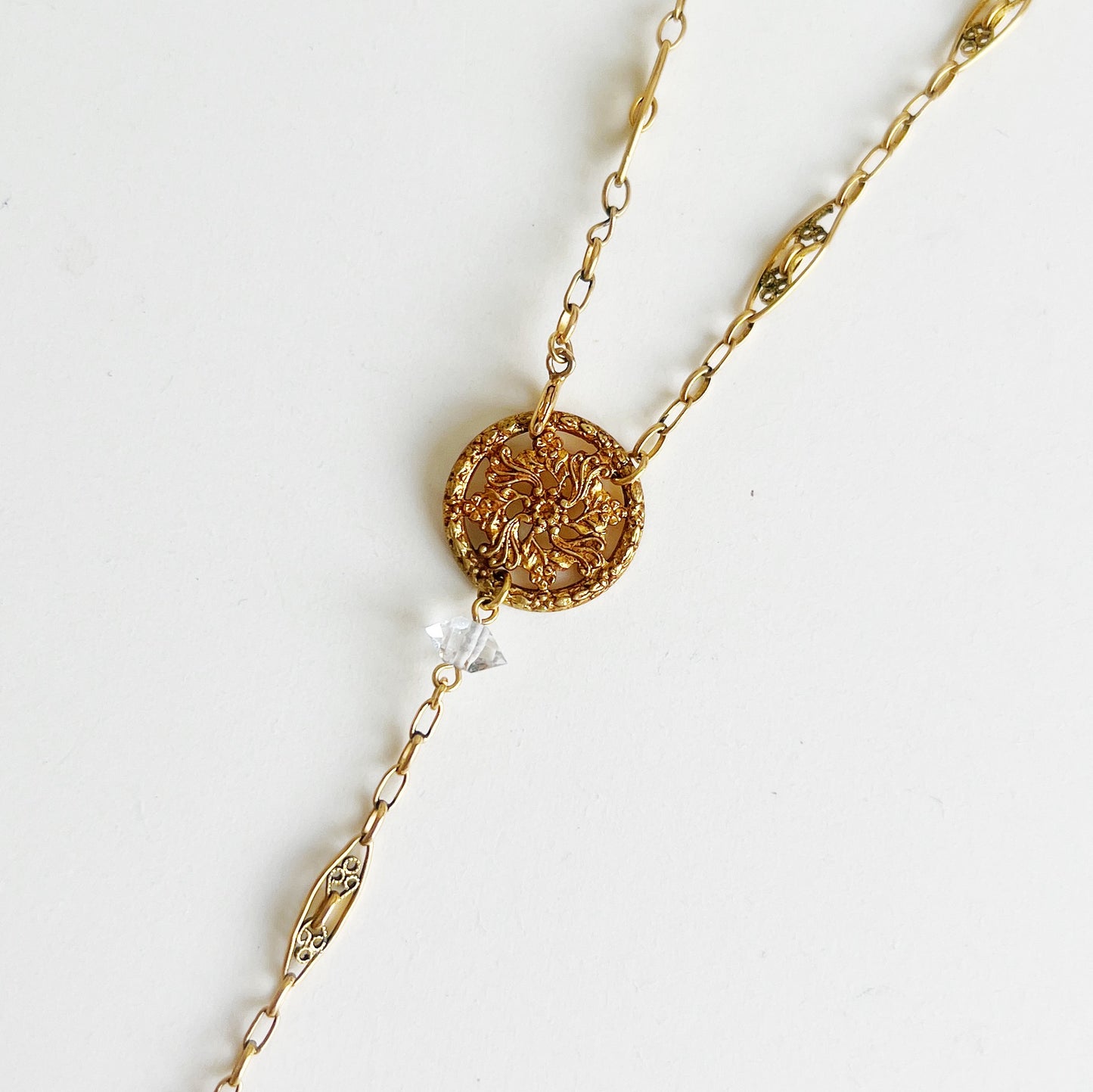 Filigree choker necklace -flower-