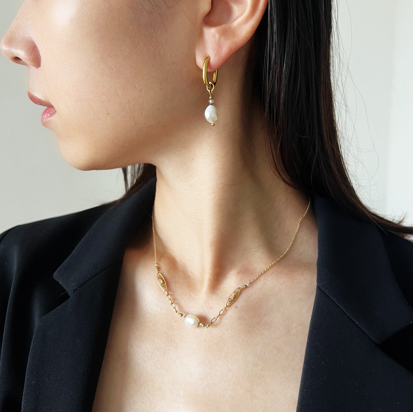 Freshwater pearl earrings -little-