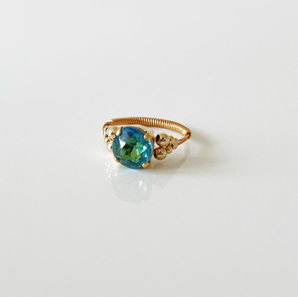 Cabochon ring -asagi bleu-
