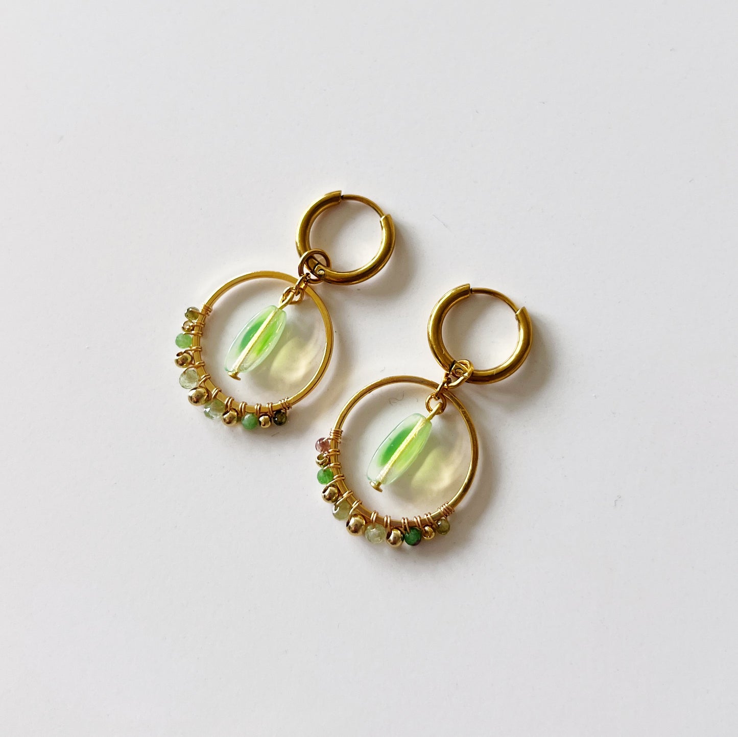 PROMO / Boucles d'oreilles Lune -Menthe-