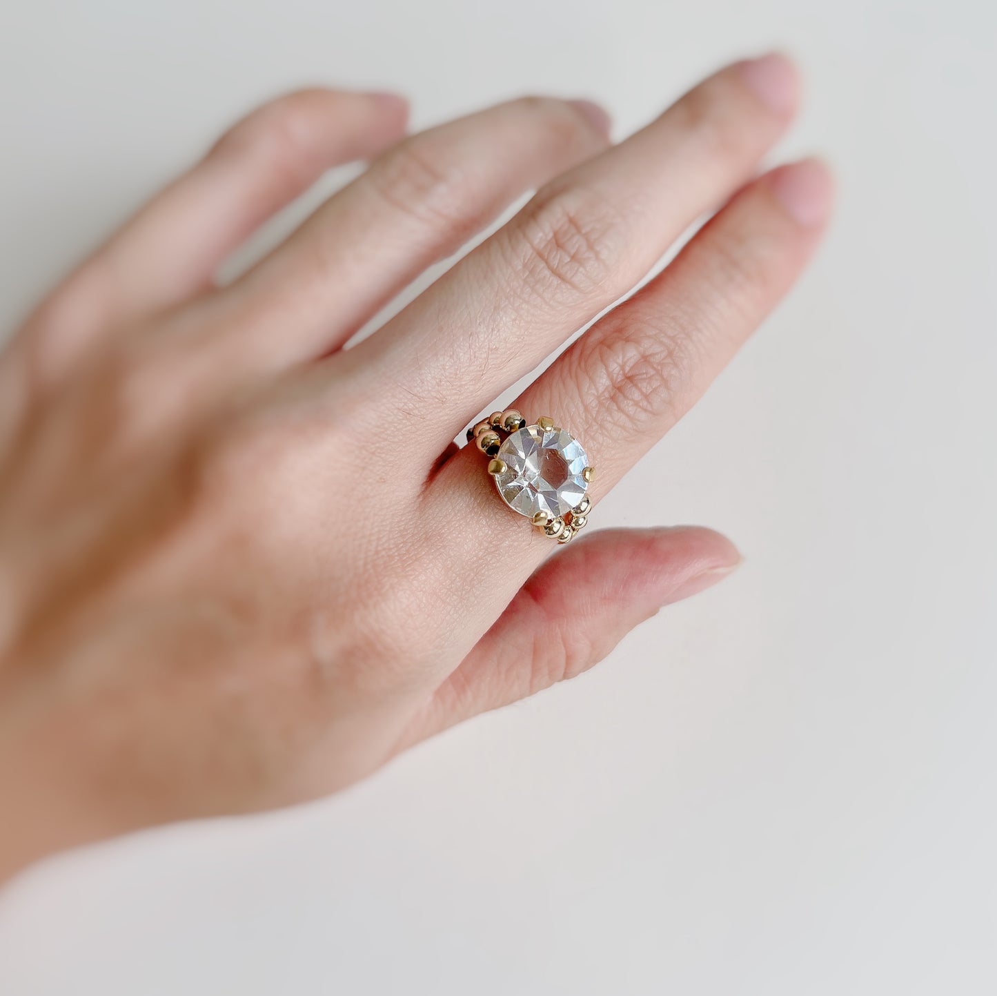 Cabochon ring -crystal clear-