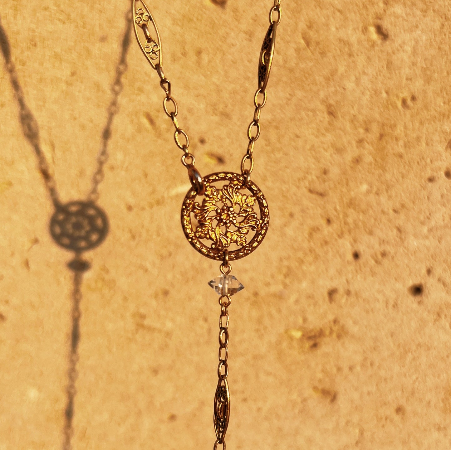 Filigree choker necklace -flower-