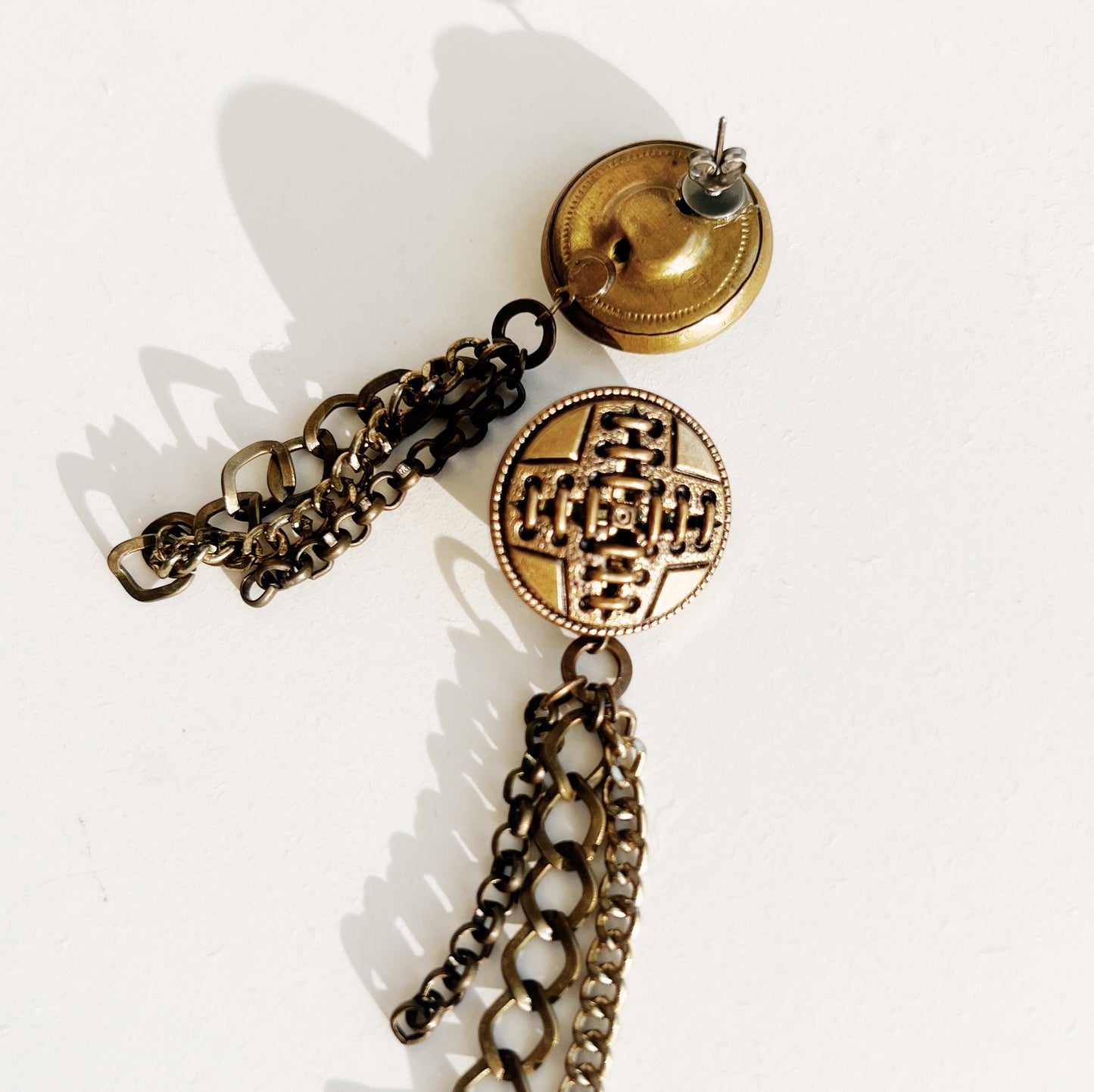 Chain stitch earrings