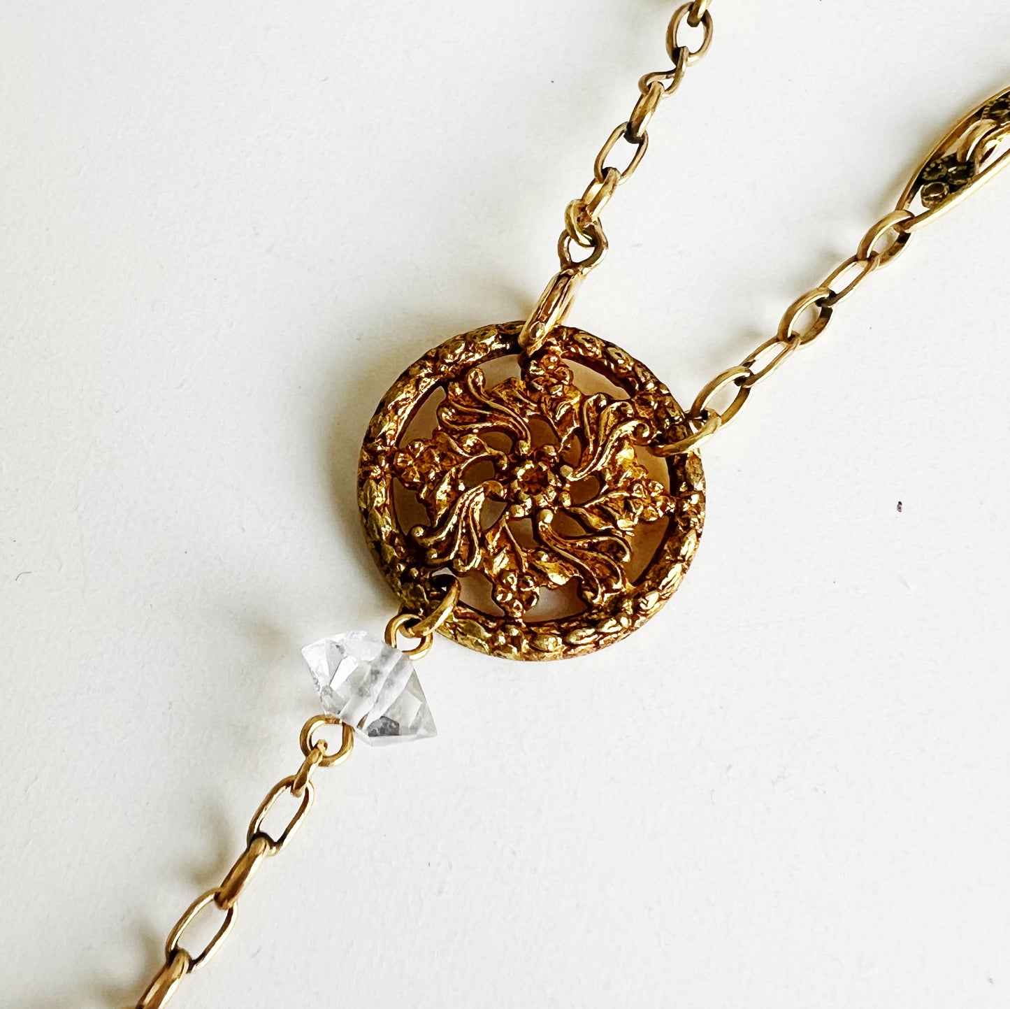 Filigree choker necklace -flower-