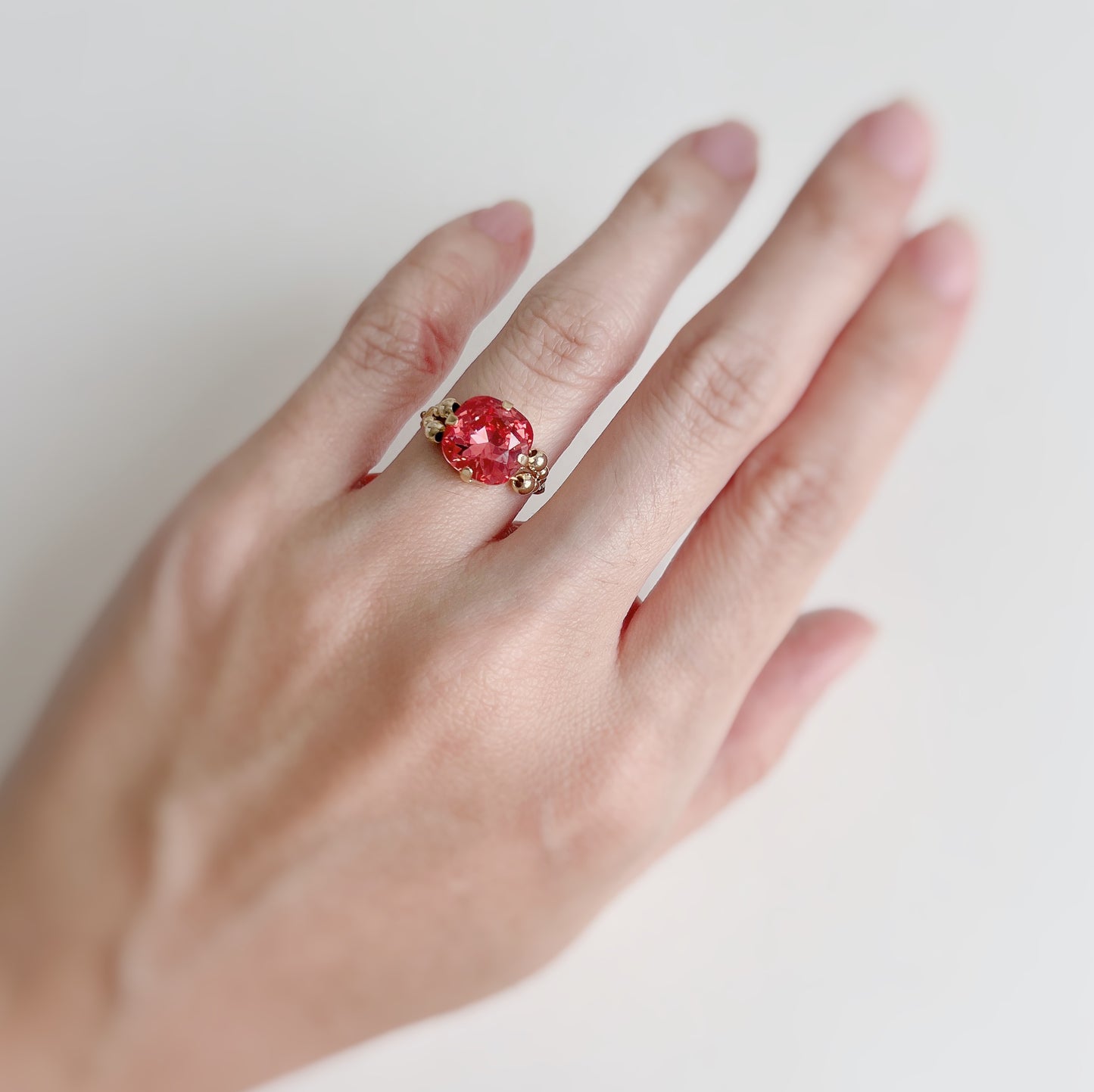 Cabochon ring -sunrise orange-