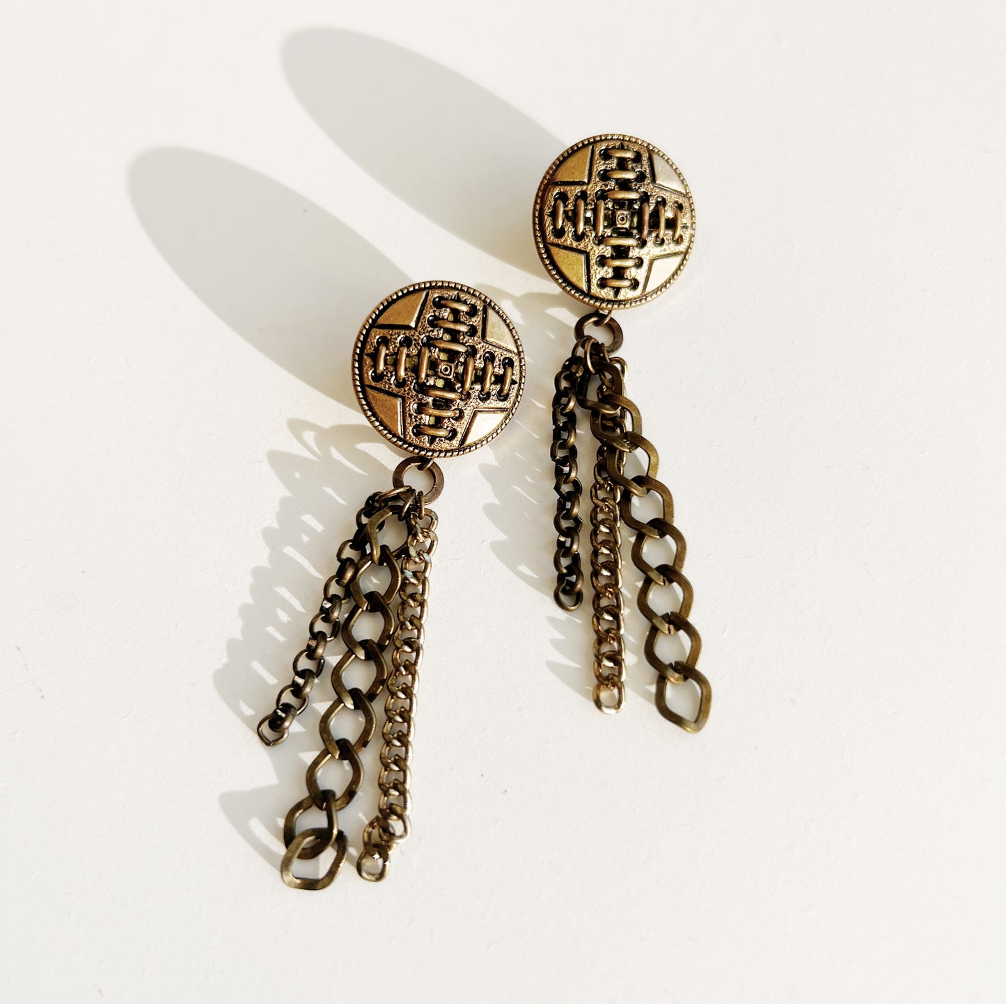Chain stitch earrings