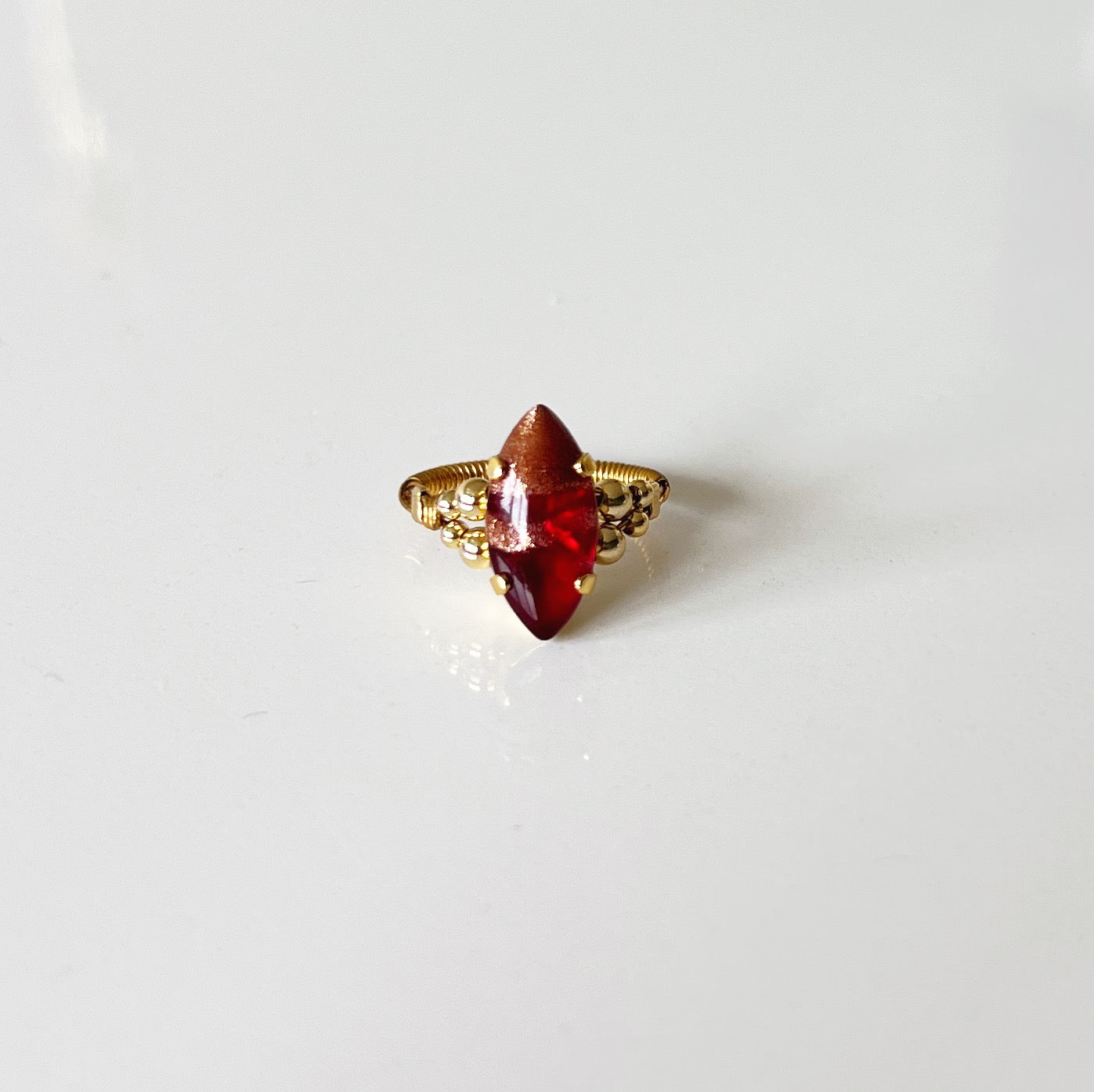 Cabochon ring -feu de bougie-