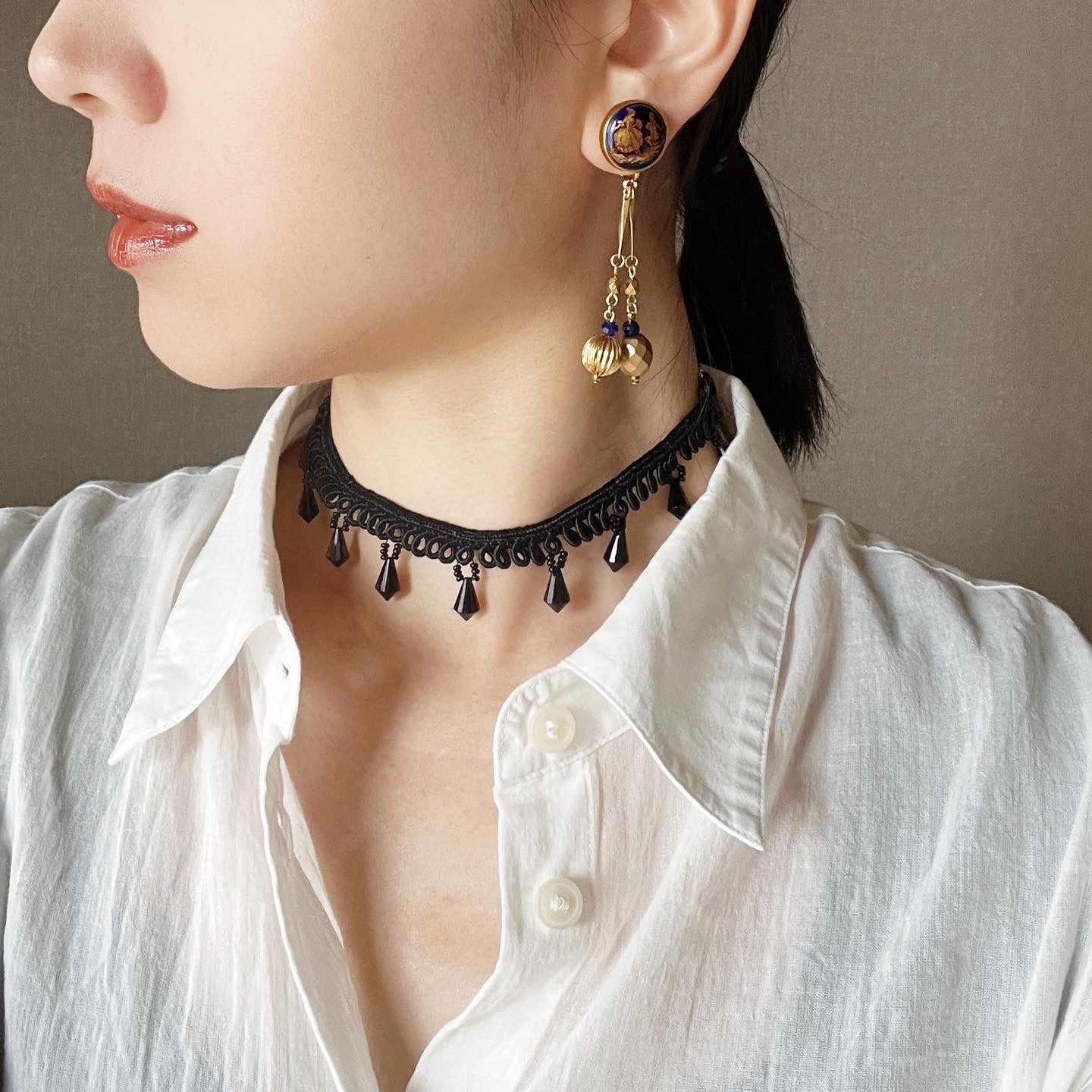 Antique ribbon choker
