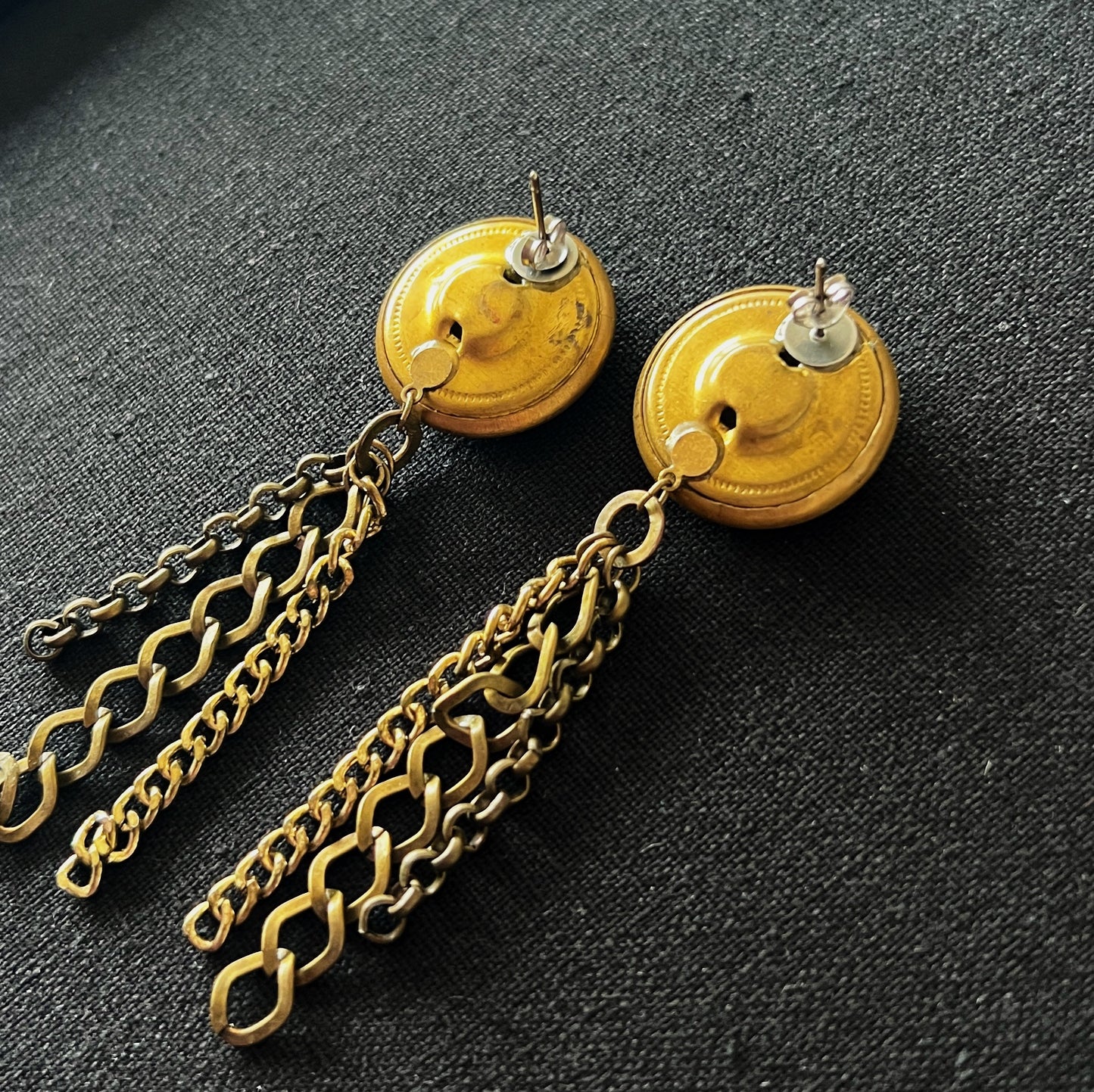 Chain stitch earrings