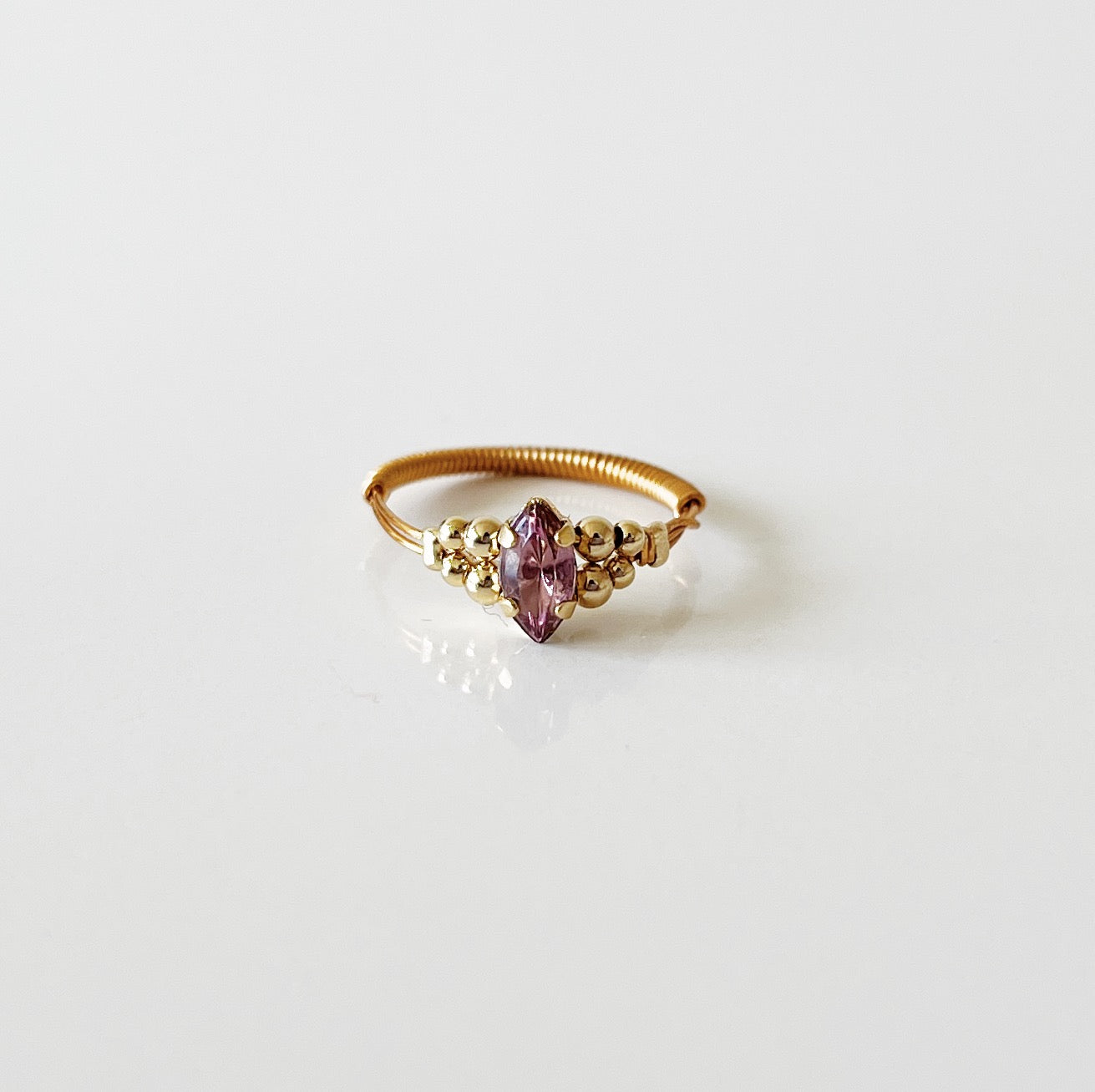 Cabochon ring -sakura rose-