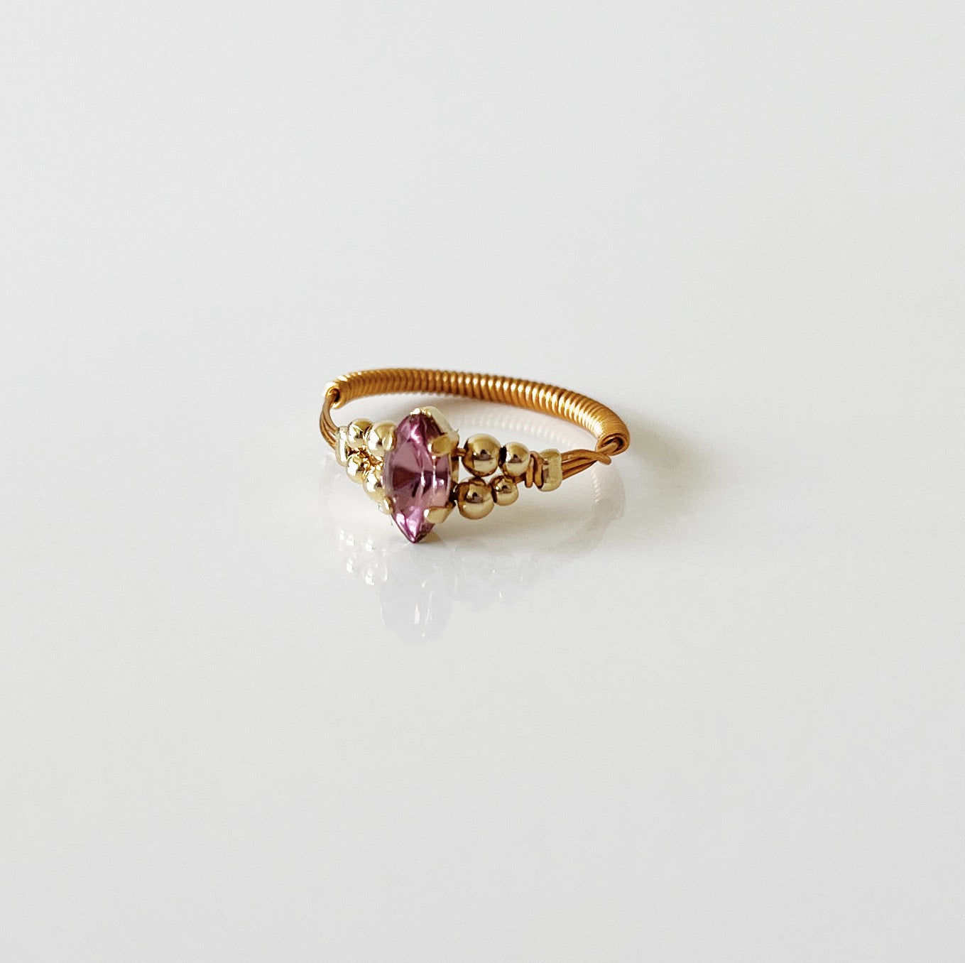 Cabochon ring -sakura rose-