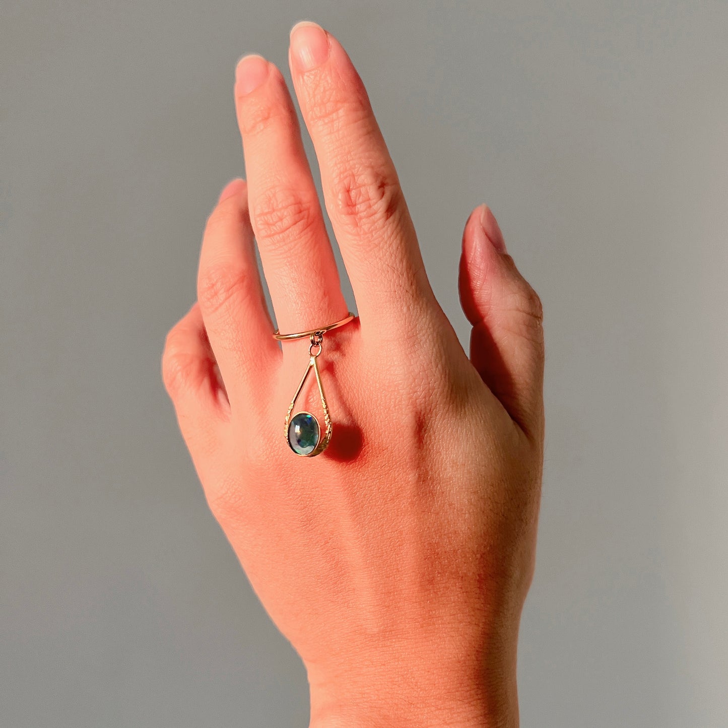 Drop ring -opal blue-