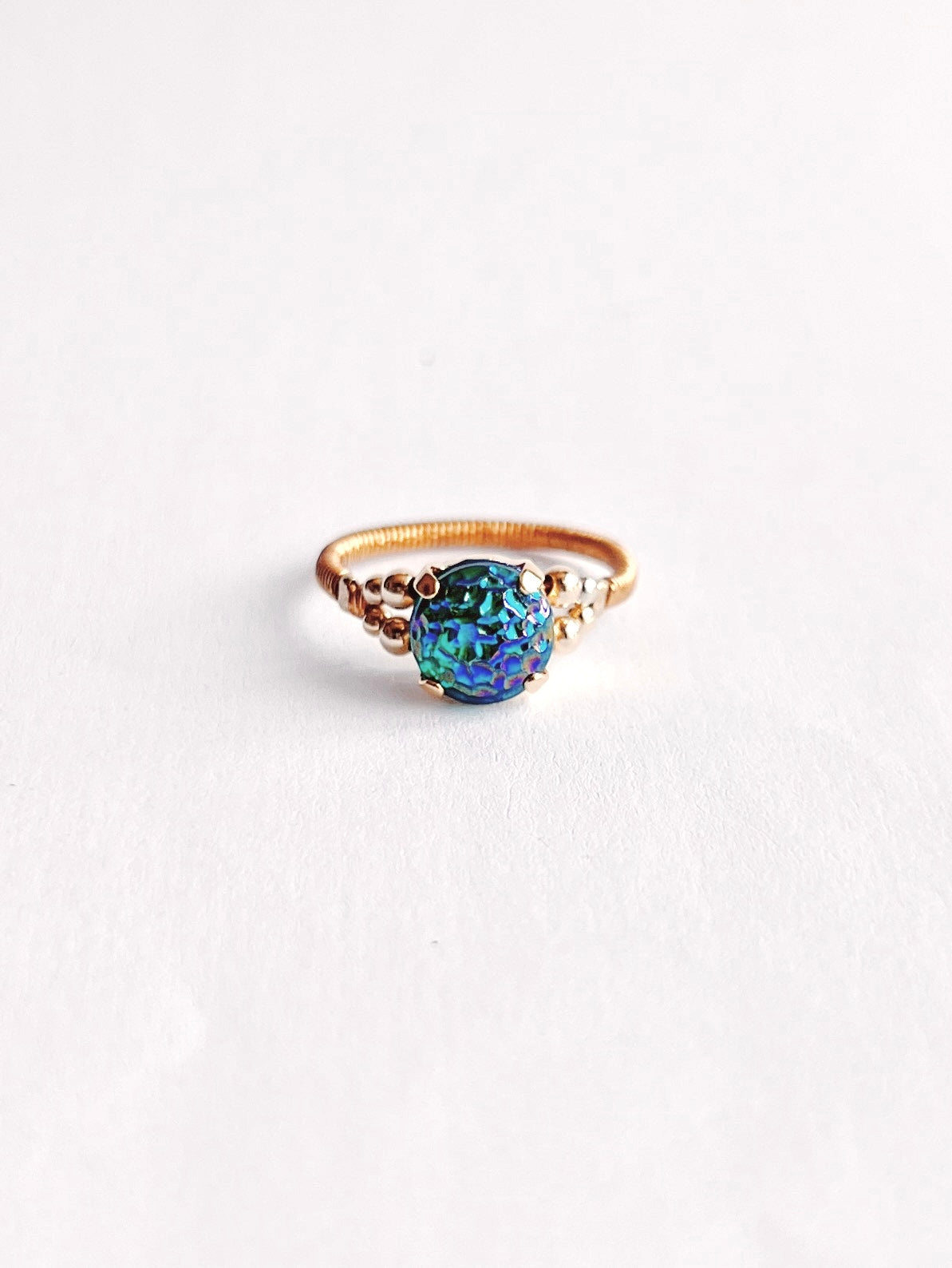 Cabochon ring -asagi blue-