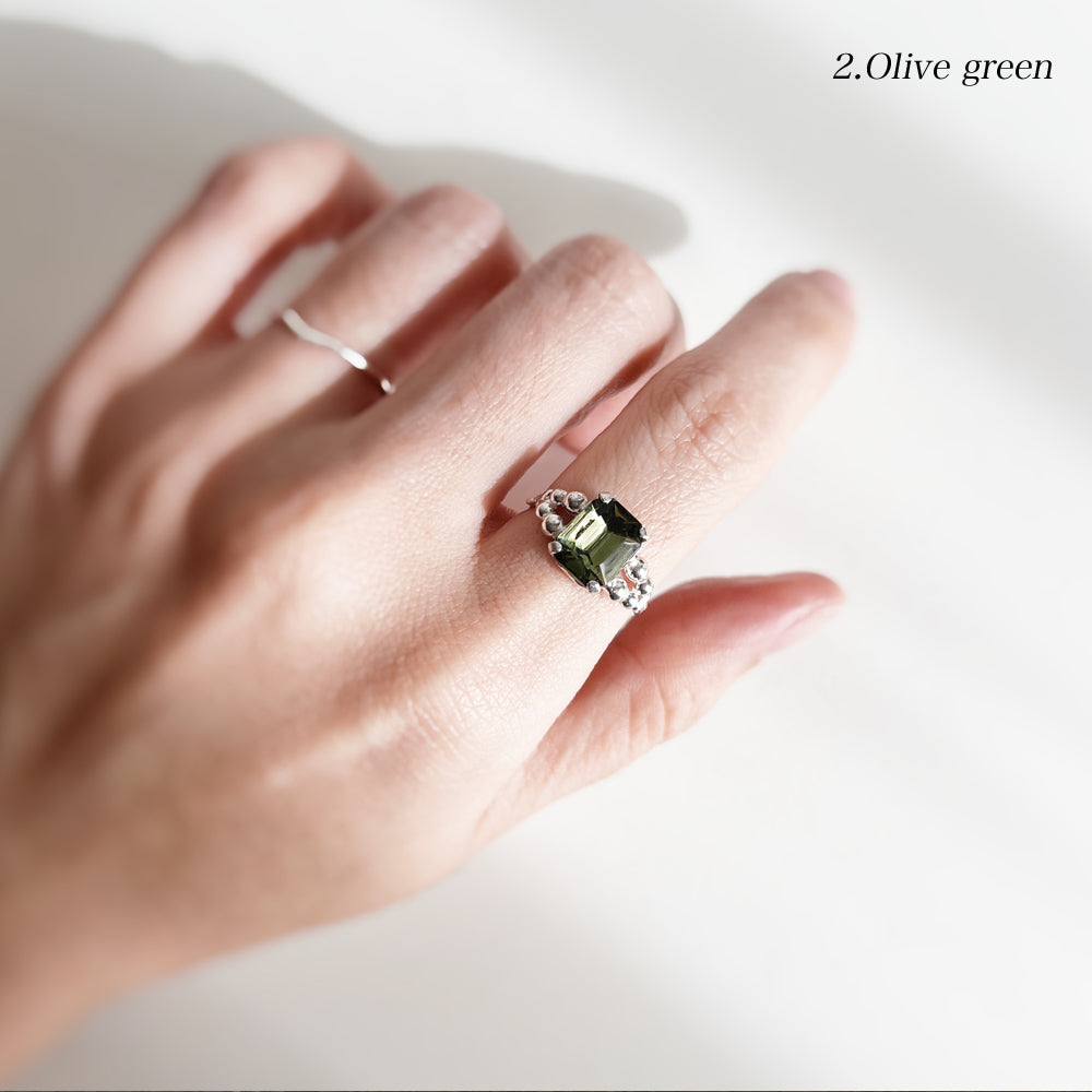 Cabochon silver ring