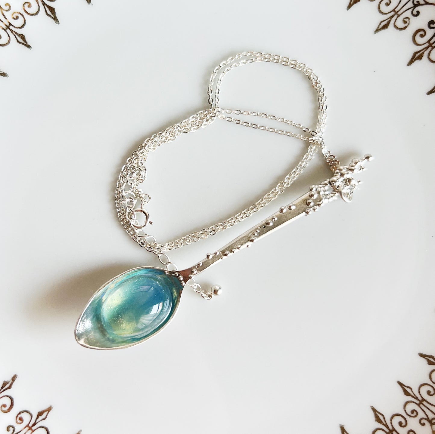 Spoon pendant -silver type-