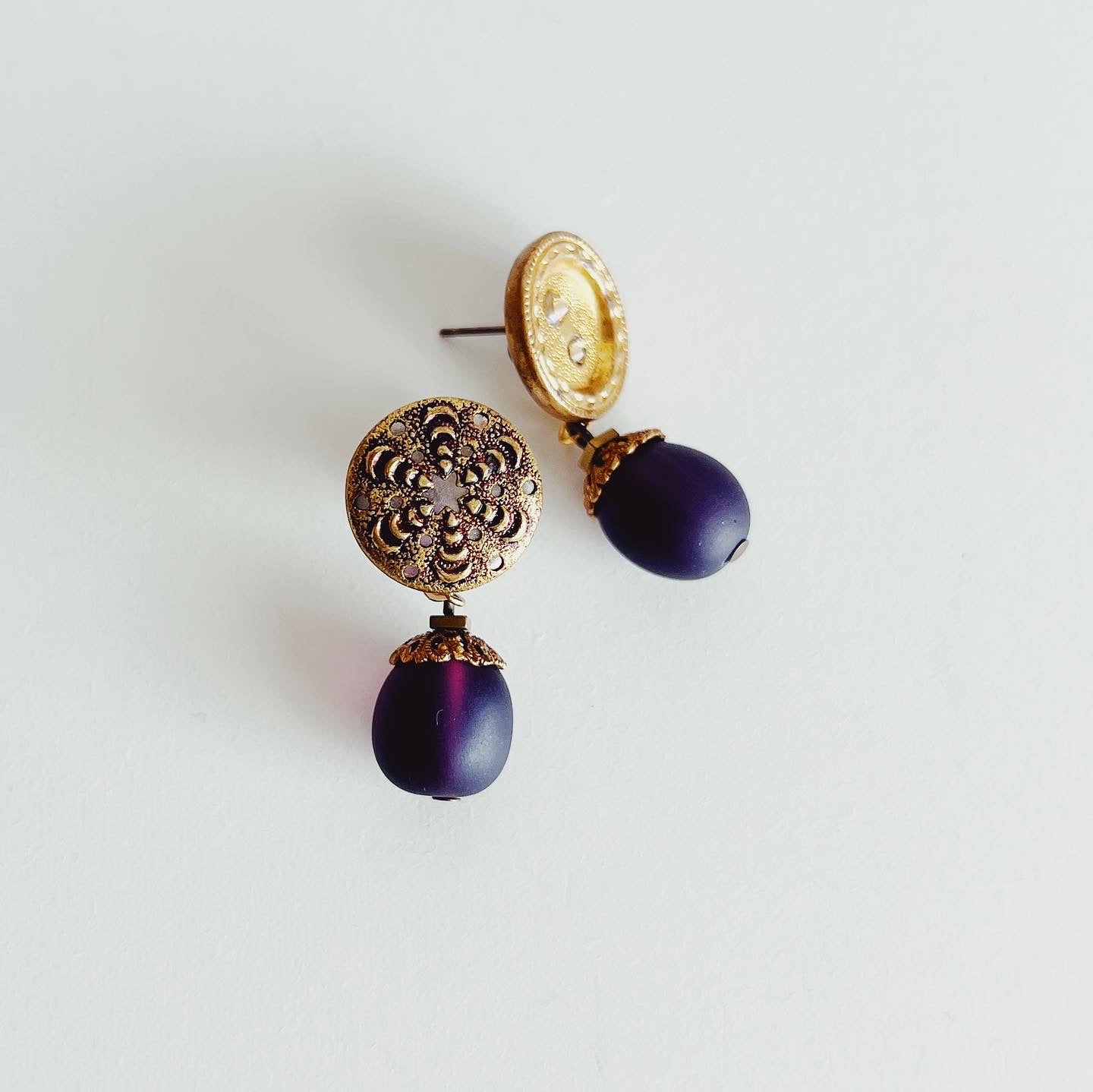 Vintage button earrings