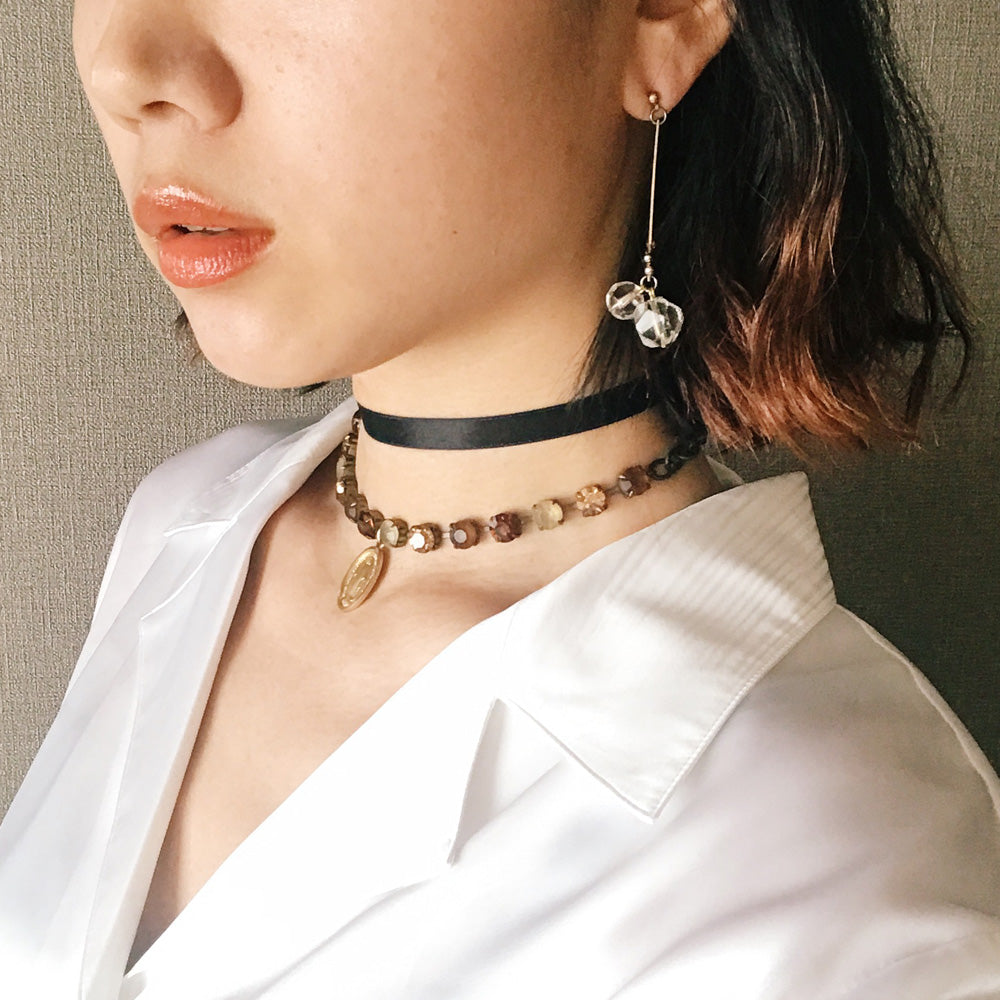 Chandelier earrings -Cerise-