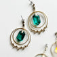 Crescent earrings -emerald green-