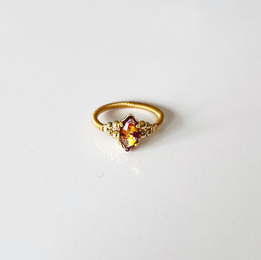 Cabochon ring -sunset rouge-