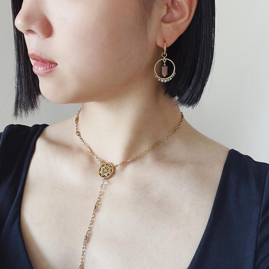 PROMO / Boucles d'oreilles Lune -Raisin-