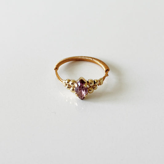 Cabochon ring -sakura rose-