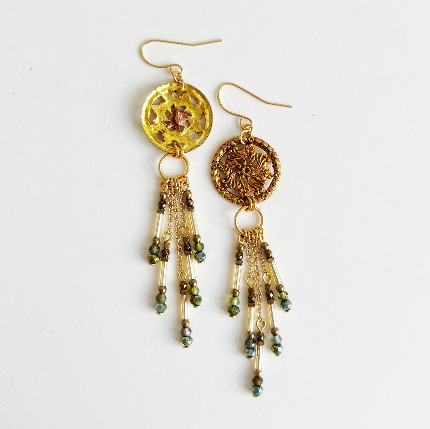Cathedral earrings -forest green-