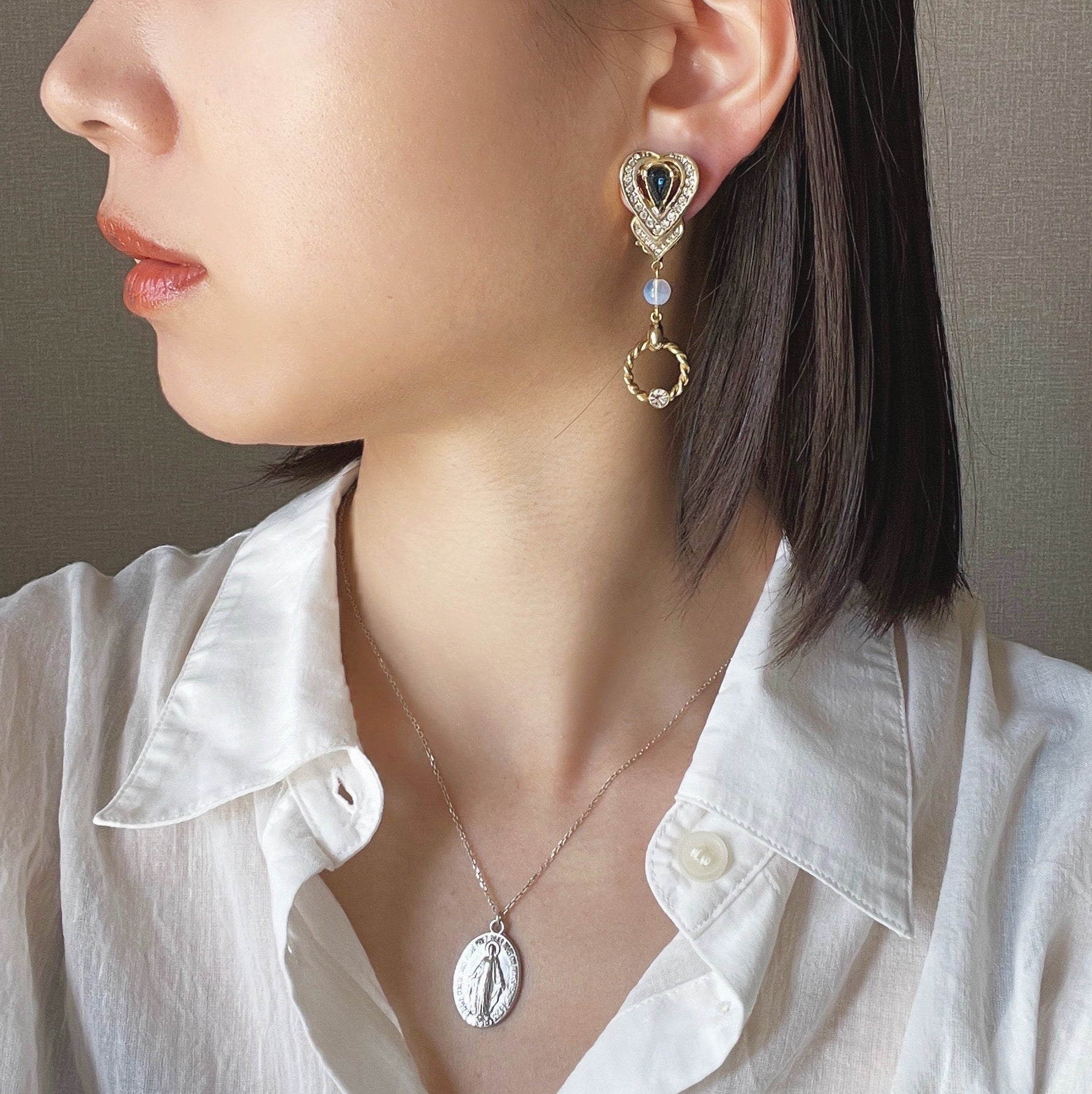 PROMO / Blue heart earrings