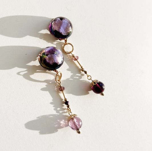 Aurora purple glass earrings