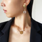 Vintage button earrings -chandelier glass-
