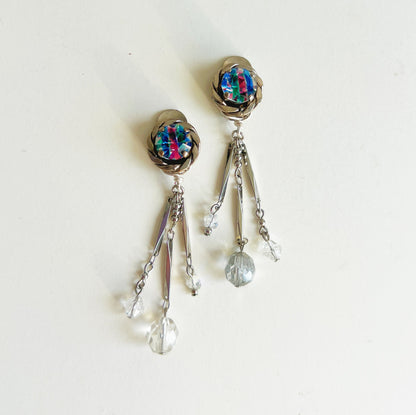 Iris glass earrings