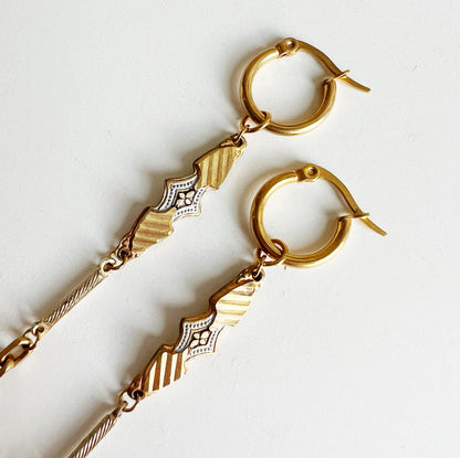 Vintage Toledo gold earrings