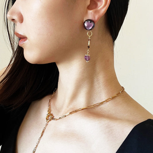 Aurora purple glass earrings