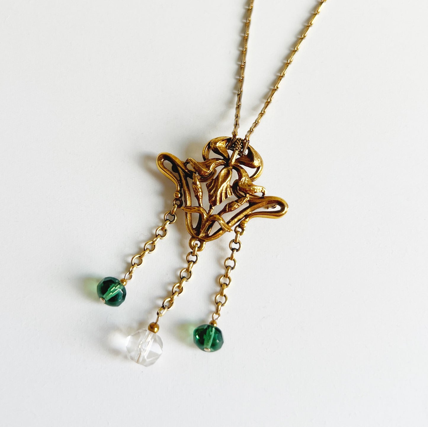Iris flower necklace