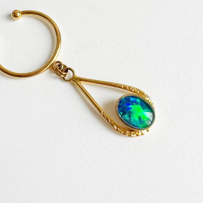 Drop ring -opal blue-