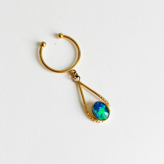 Drop ring -opal blue-