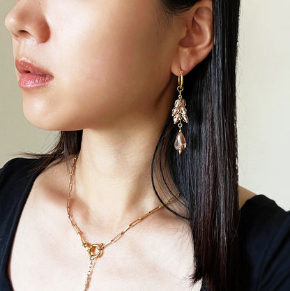 Peach glass earrings