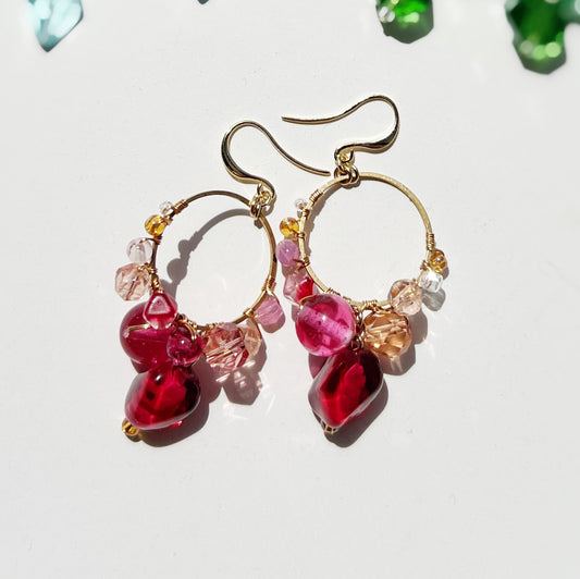Ocean bubbles earrings -pink-