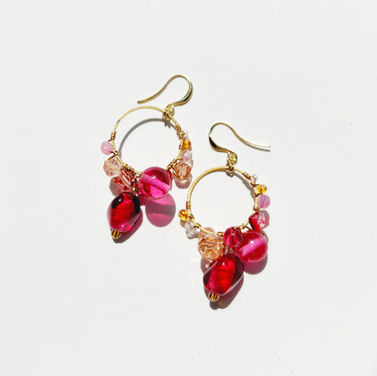Ocean bubbles earrings -pink-