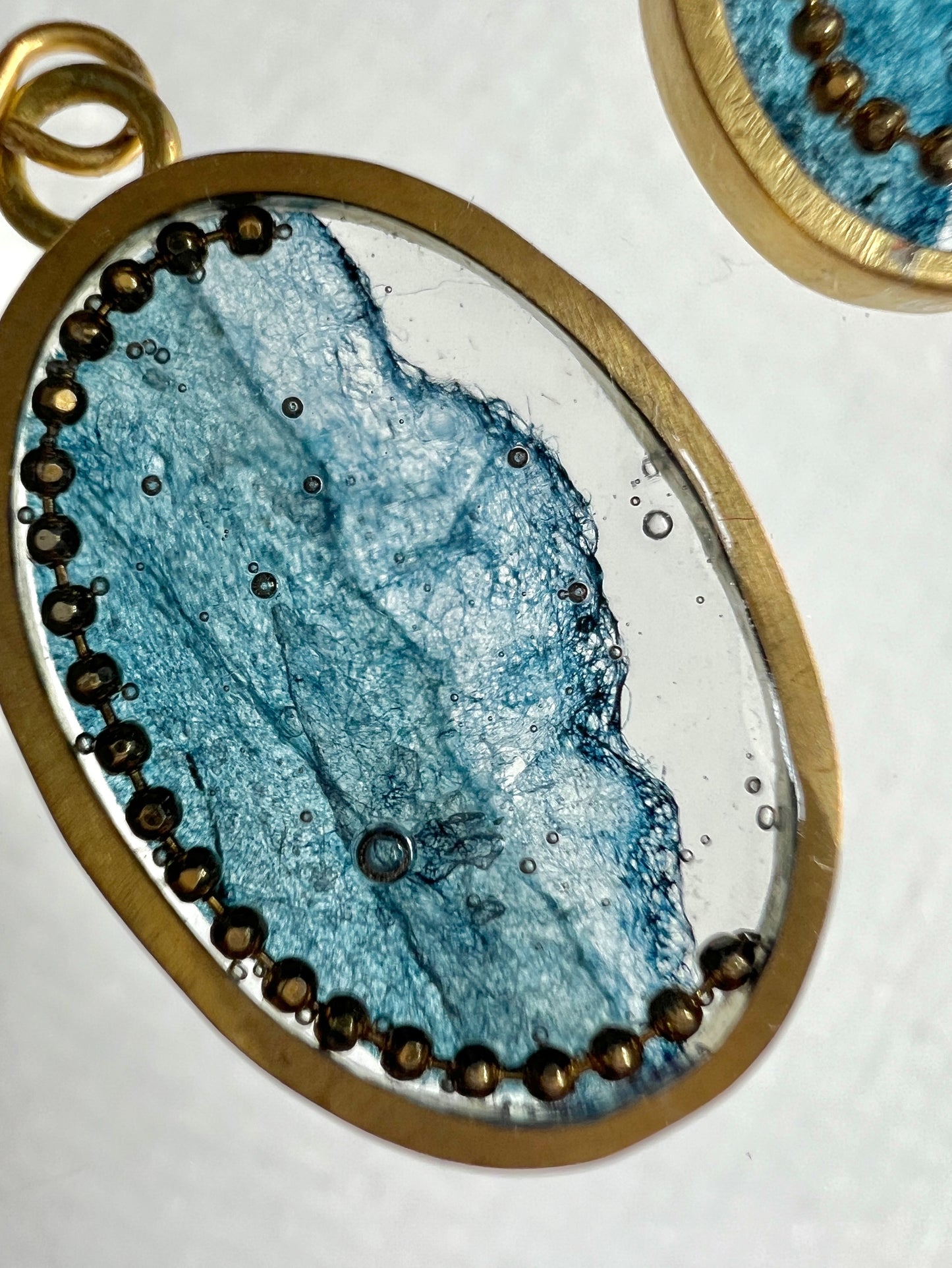 Boucles d'oreilles Washi / Bleu indigo