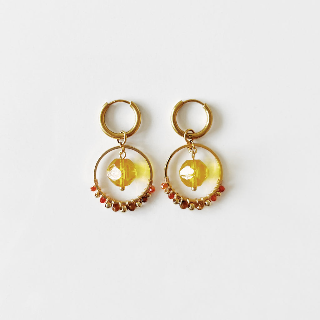 PROMO / Boucles d'oreilles Lune -Citron-