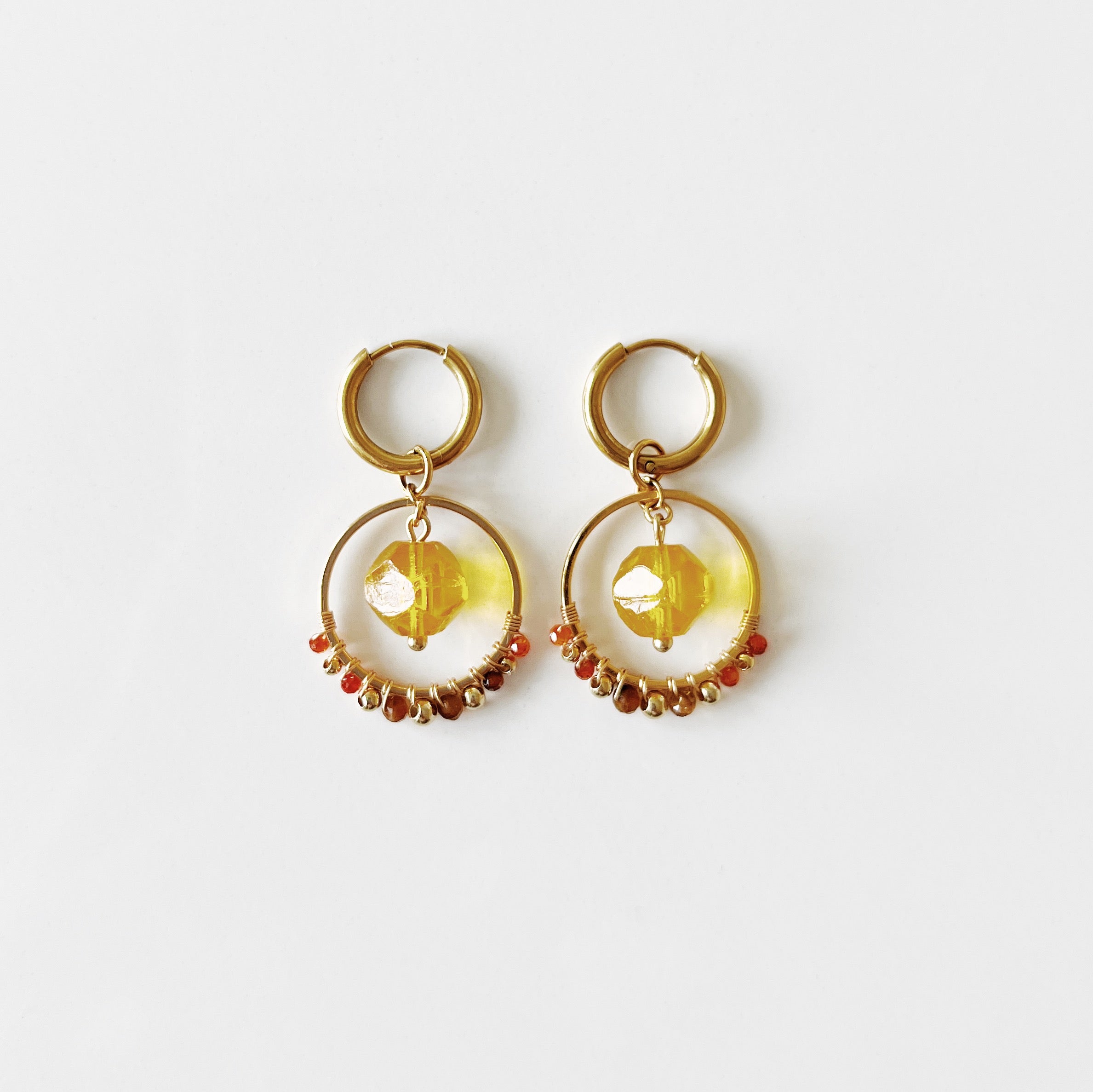 PROMO / Boucles d'oreilles Lune -Citron-